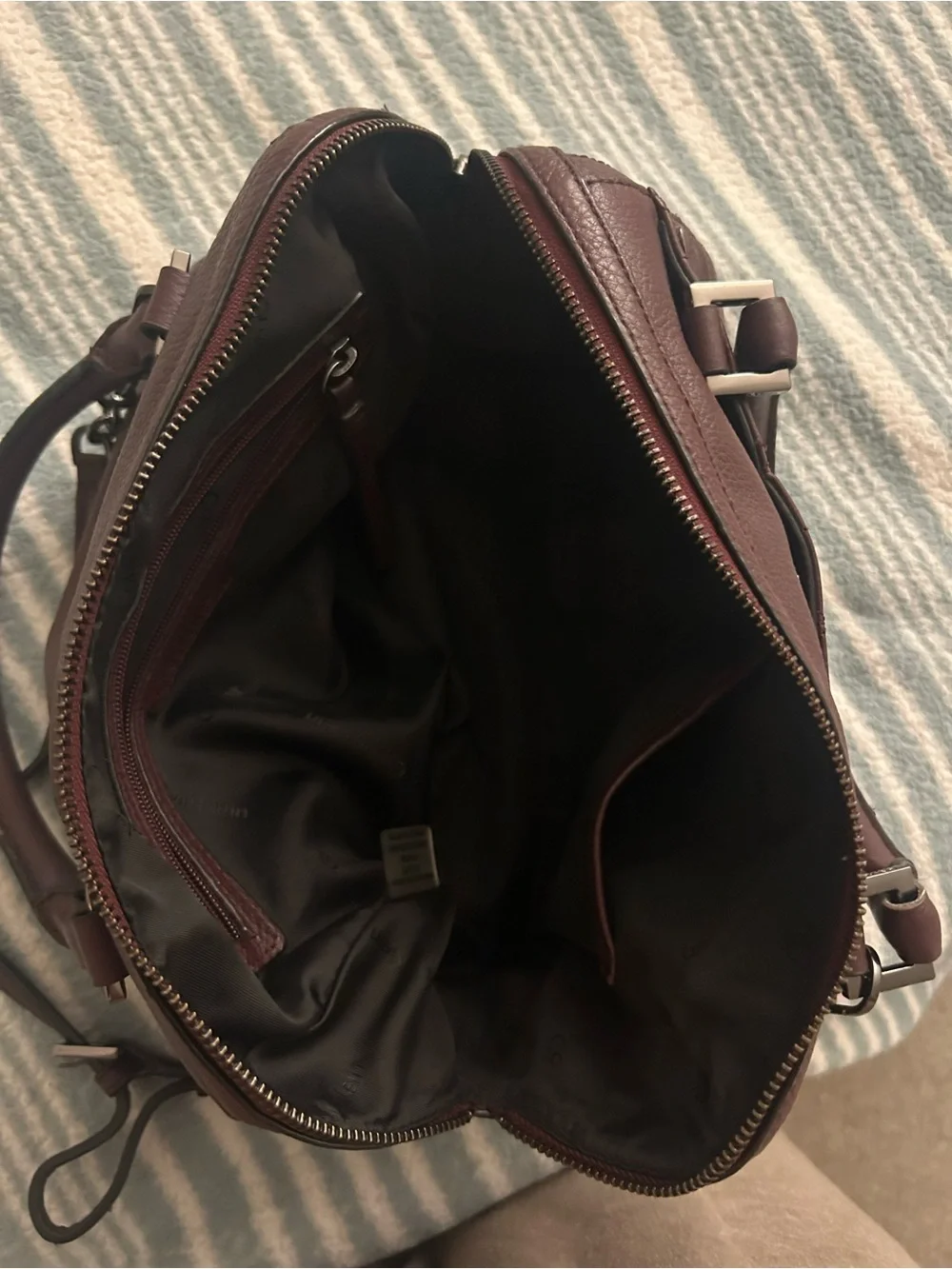 Calvin Klein Quilted Satchel in Burgundy